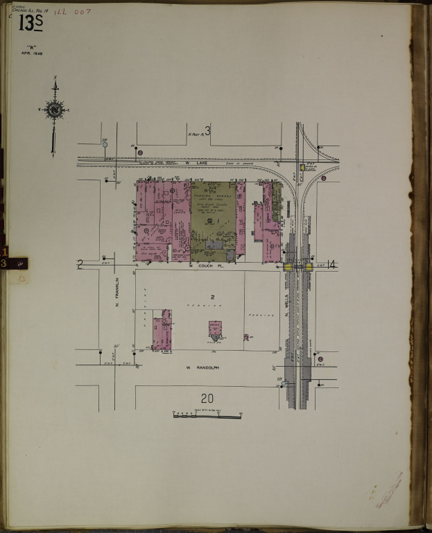 Ein aufgeschlagenes Buch mit einer detaillierten Stadtkarten-Illustration und begleitendem Textplan.